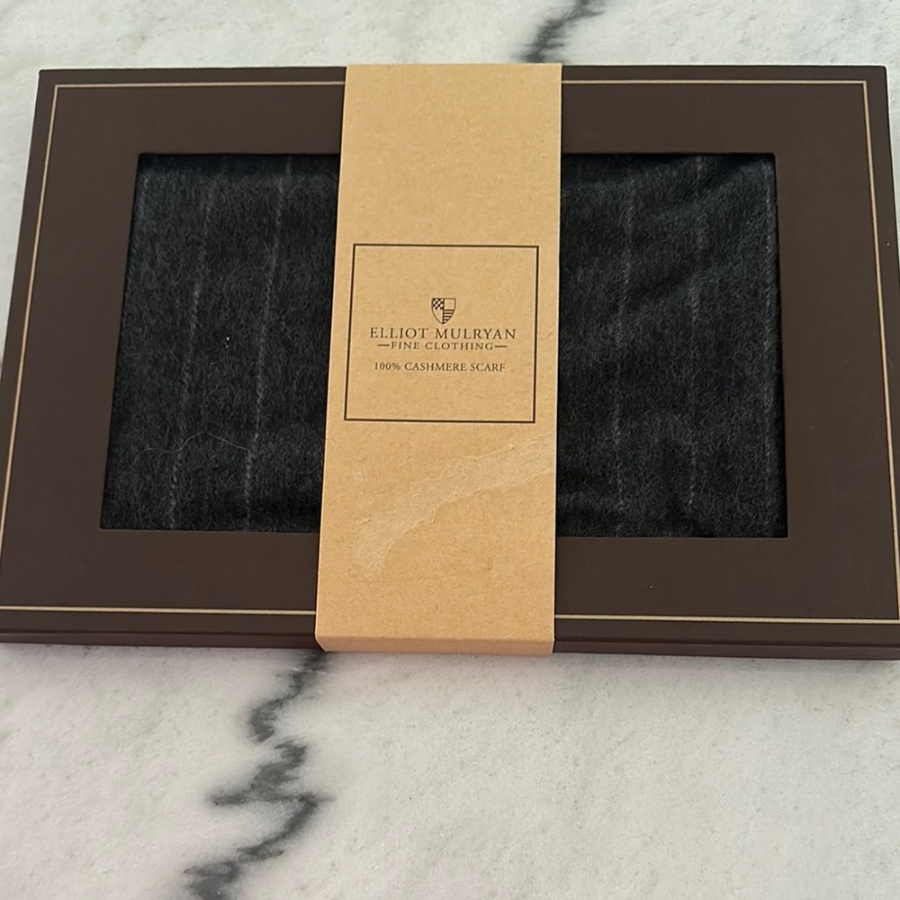 NWT Elegant Mens Elliott Mulryan Fringe Cashmere Scarf Size ~12*~58